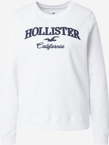 HOLLISTER Μπλούζα φούτερ 'EMEA' σε λευκό: μπροστά