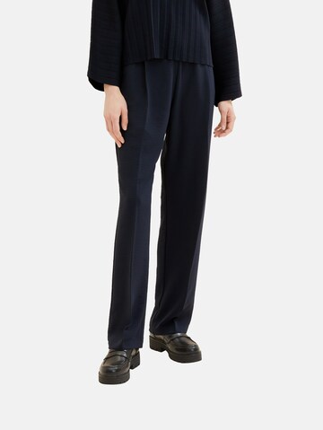 Loosefit Pantalon à plis TOM TAILOR en bleu : devant