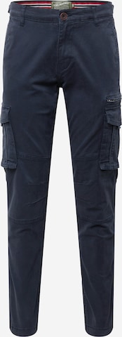 Petrol Industries Cargo Pants in Blue: front