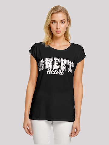 T-shirt 'Sweet Heart Valentinstag' F4NT4STIC en noir : devant