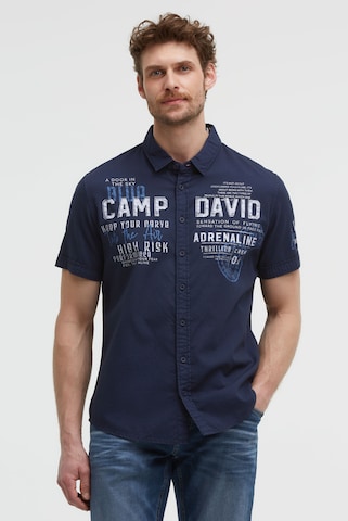 CAMP DAVID Regular fit Button Up Shirt in Blue: front