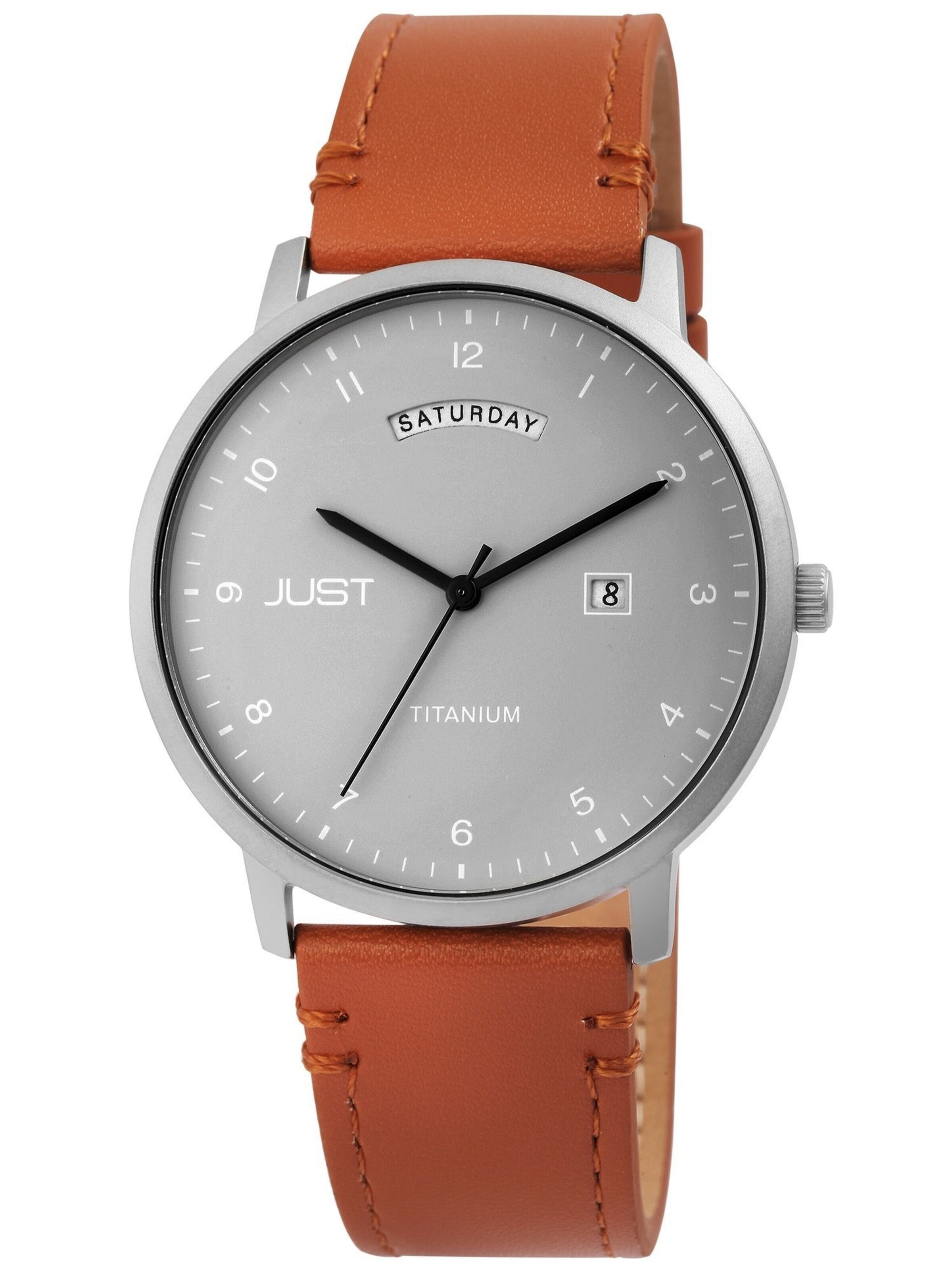 JUST Analog Watch 'Fanis, Datumsanzeige' in Brown
