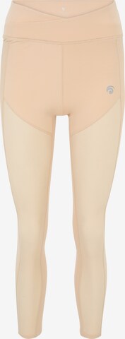 Coupe slim Leggings 'Elli' OCEANSAPART en beige : devant