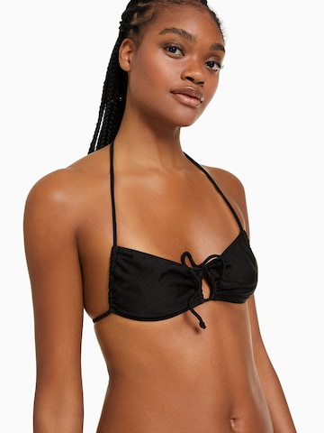 Bershka Bandeau Bikini zgornji del | črna barva