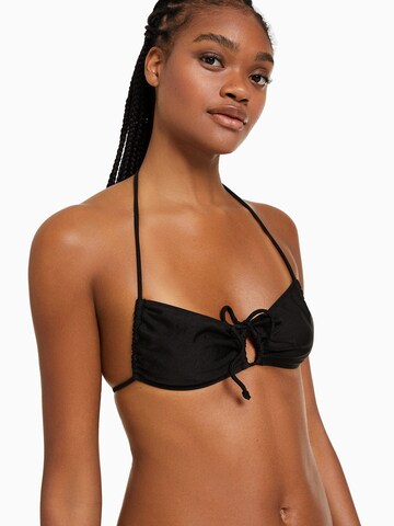 Bershka Bandeau Bikinitop in Zwart