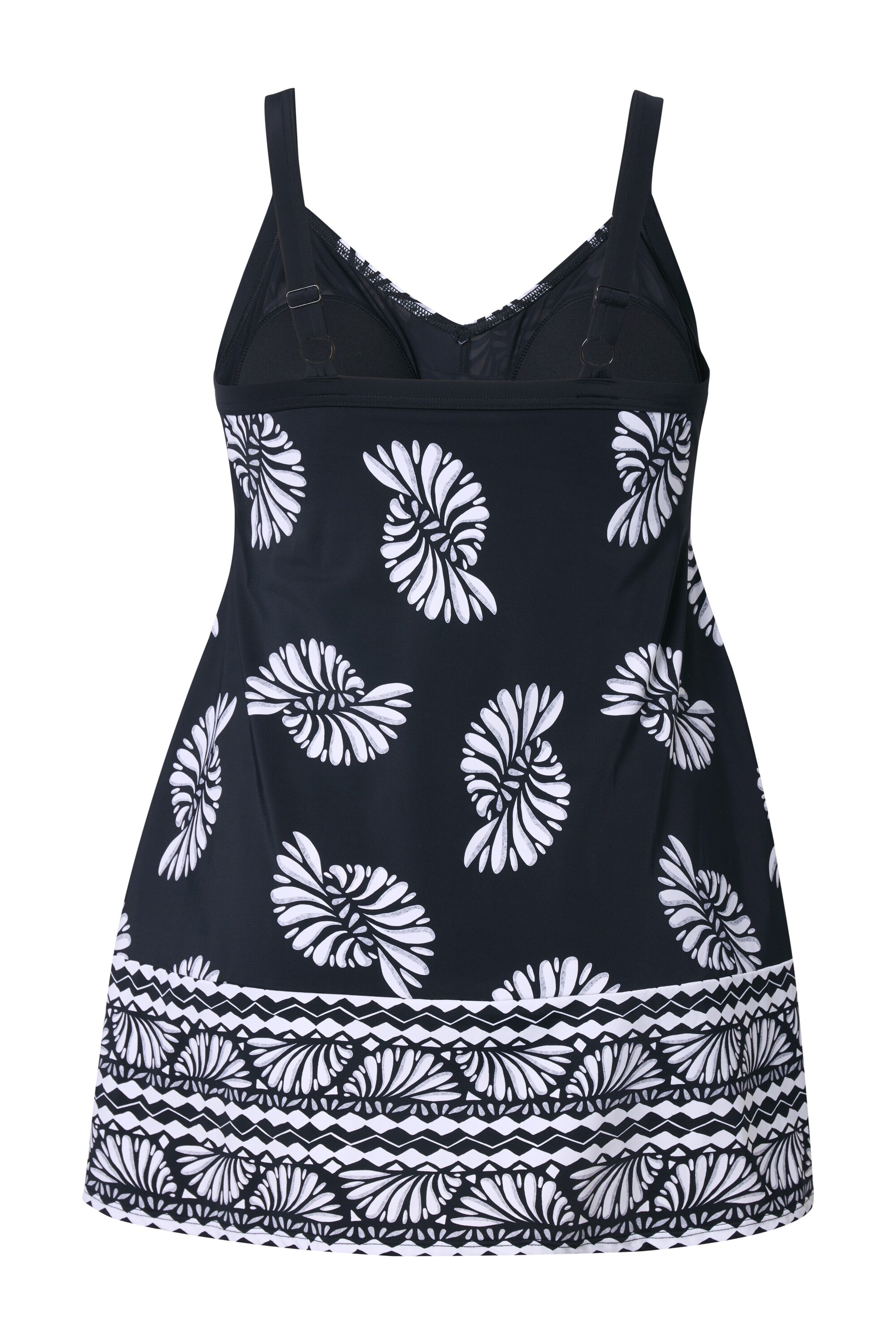 Ulla Popken Bustier Badeanzugkleid in Schwarz