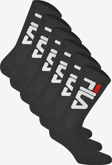 FILA Chaussettes de sport en rouge / noir / blanc, Vue avec produit