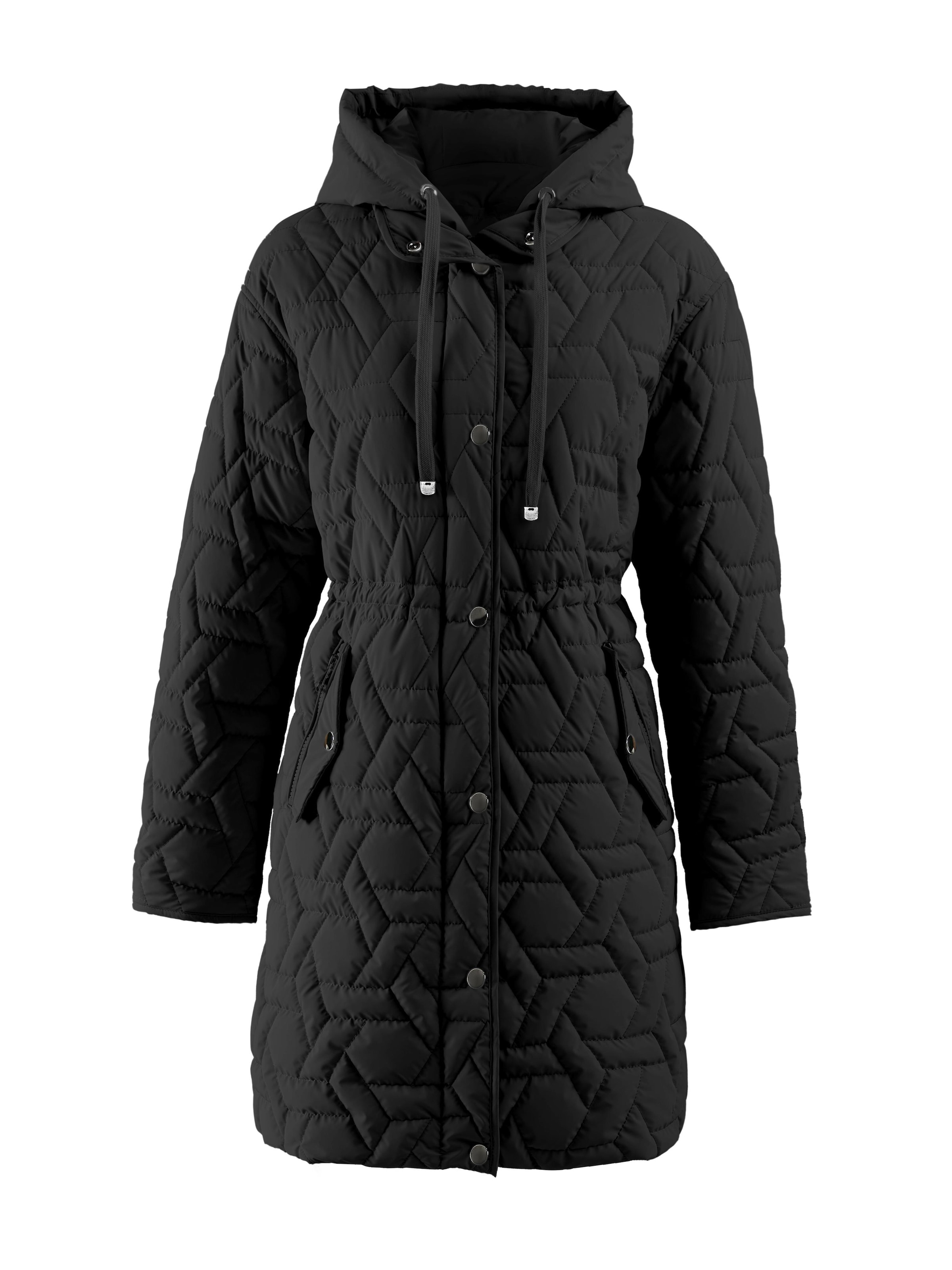Funk since 1776 Between-Seasons Coat in Black: front