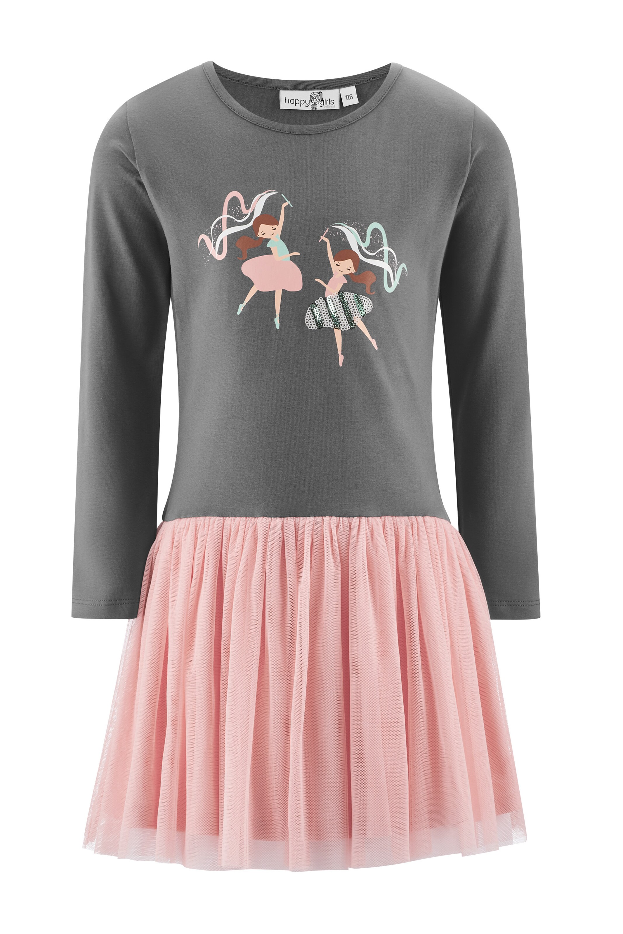 Rochie de la happy girls pe gri: față