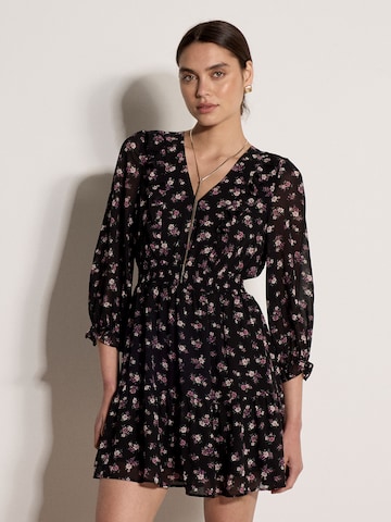 Apricot Jurk ' Chiffonkleid mit Blumenmuster ' in Roze