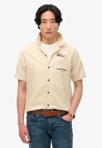 Superdry Comfort fit Overhemd 'The Merchant Store – Resort' in Beige: voorkant