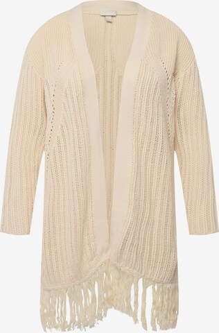 Cardigan Ulla Popken en beige : devant