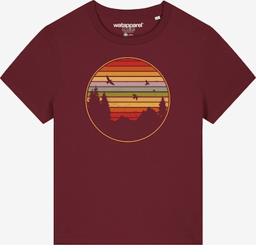 Watapparel Shirt 'Sunset Berge & Tannen' in Red: front