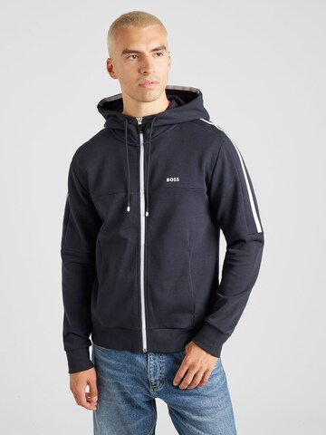 BOSS - Sudadera con cremallera 'Saggynos' en azul: frente