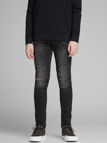 Skinny Jeans 'Liam' di Jack & Jones Junior in nero: frontale