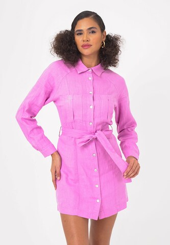 FRESHLIONS Hemdkleid 'Belinda' in Rot: Vorderseite