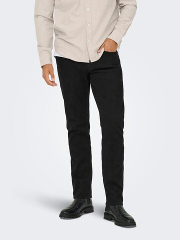 Only & Sons Baggy Jeans 'Weft' in Black: front