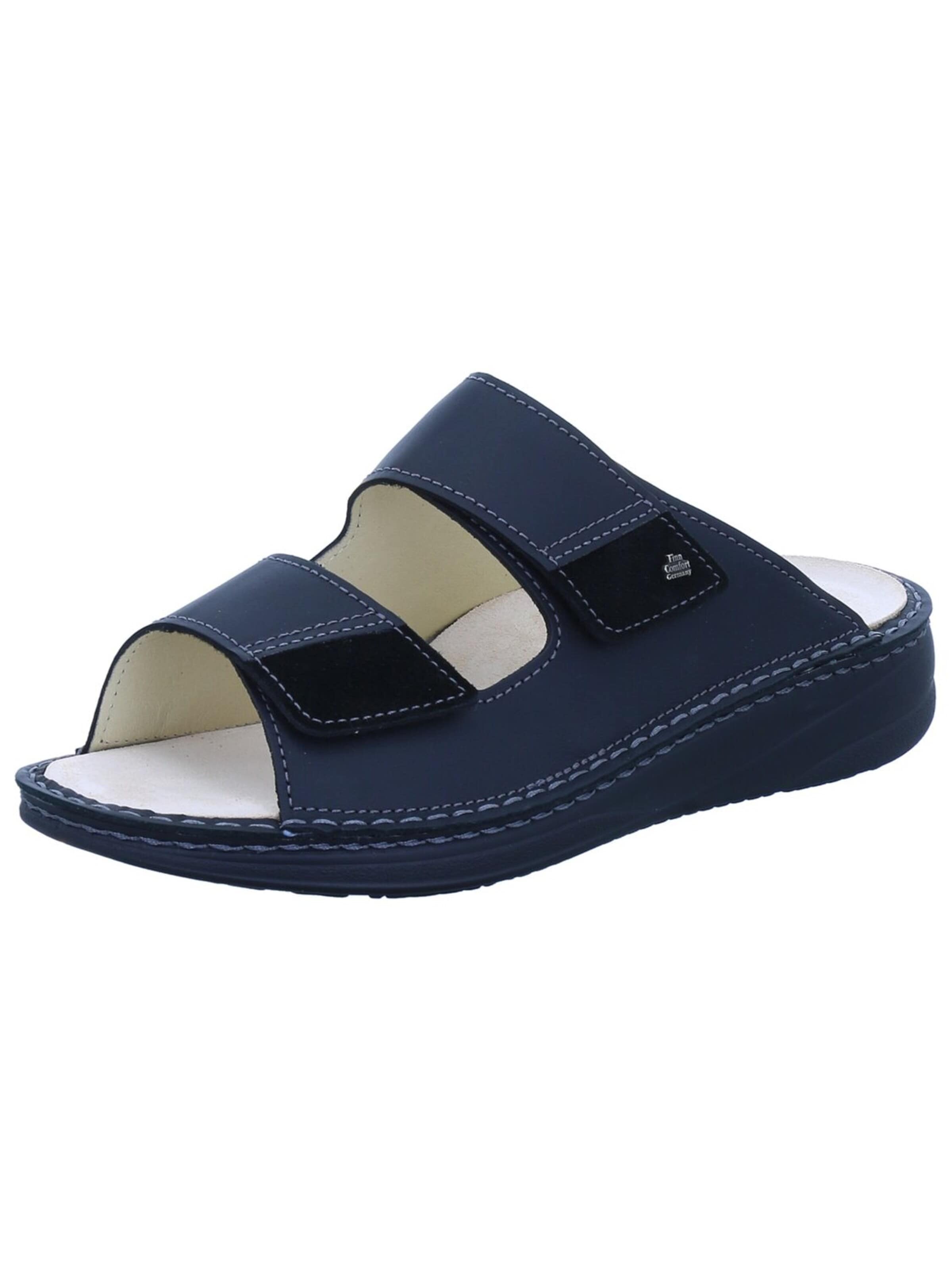 Finn Comfort - Zapatos abiertos 'Pantolette Herren 1700-902620 Echtleder in schwarz' en azul: frente