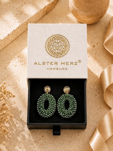 Alster Herz - Pendientes 'Marisol' en verde