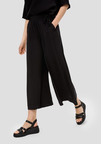 s.Oliver Wide leg Broek in Zwart: voorkant