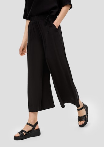 Wide Leg Pantalon s.Oliver en noir : devant