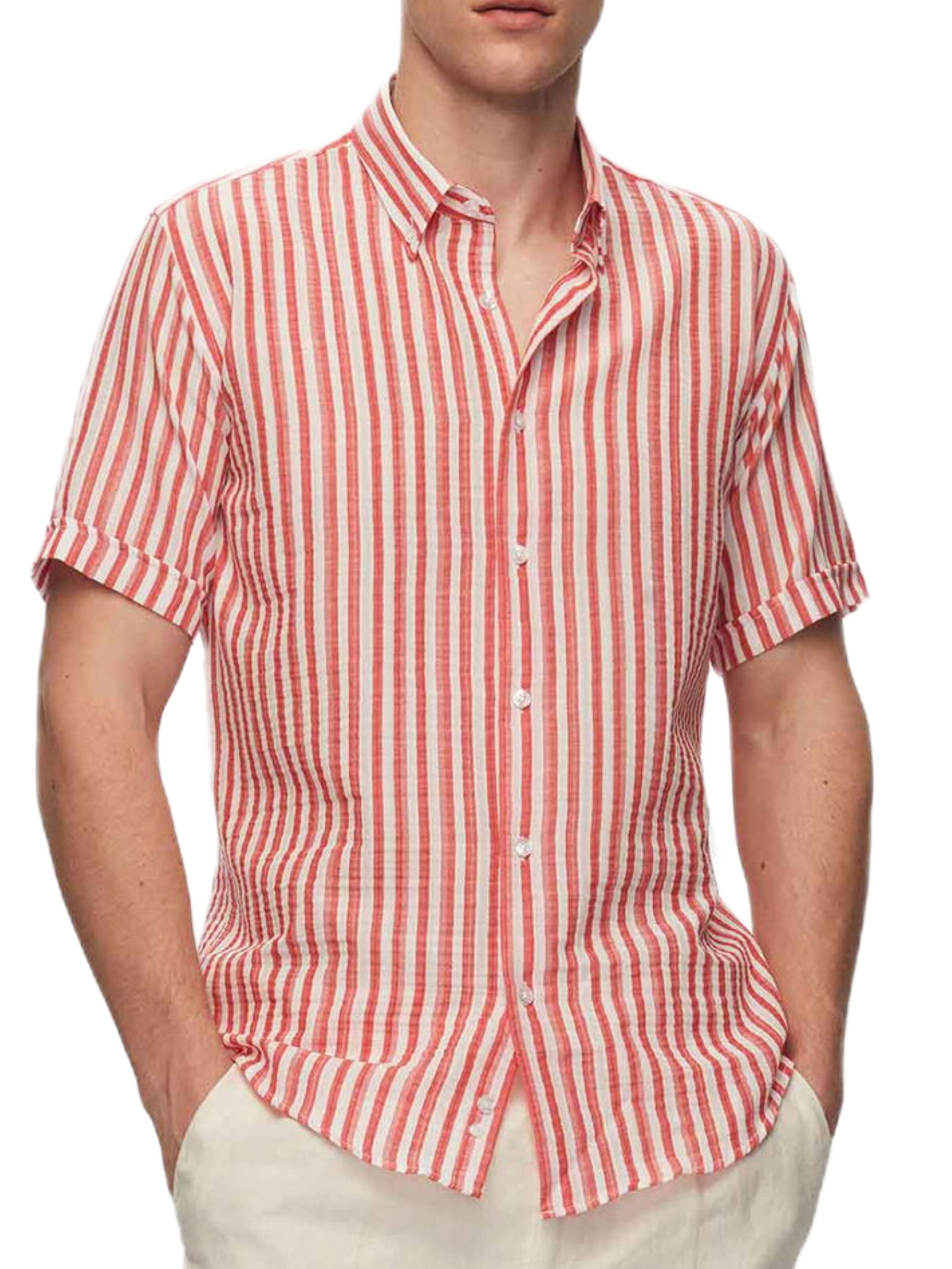 D’S Damat Regular fit Overhemd in Rood