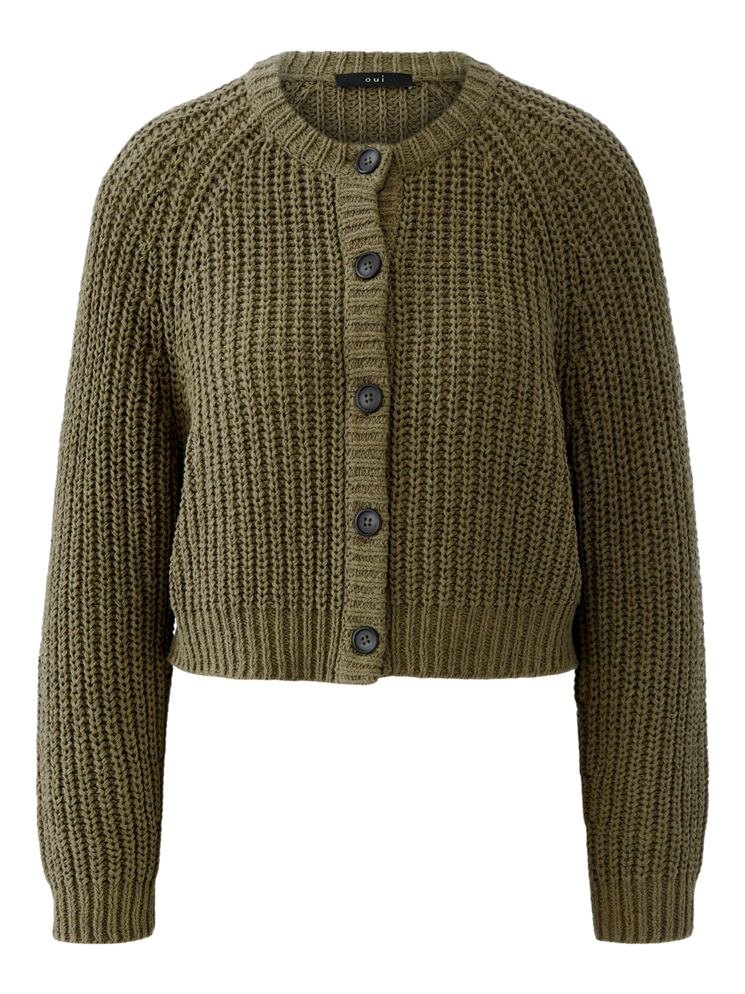 OUI Knit Cardigan in Green: front