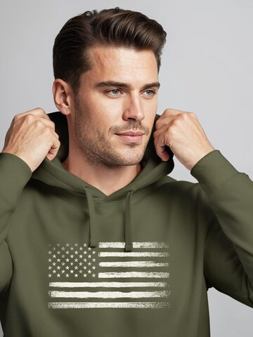 Neverless Sweatshirt 'USA Flag' in Grün