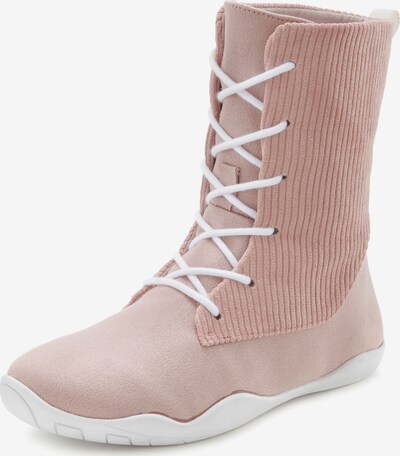 LASCANA Lace-up boot in Light pink / White, Item view