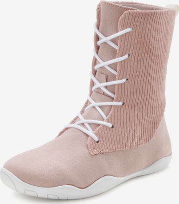 LASCANA Lace-Up Boots in Pink: front