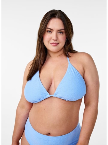 Swim by Zizzi Triangle Bikini top 'Salina' in Blue: front