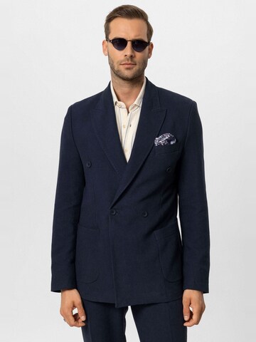 Coupe regular Veste de costume Antioch en bleu : devant