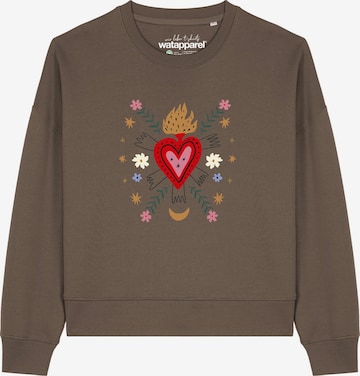 Watapparel Sweatshirt 'Love and flex ' in Bruin: voorkant