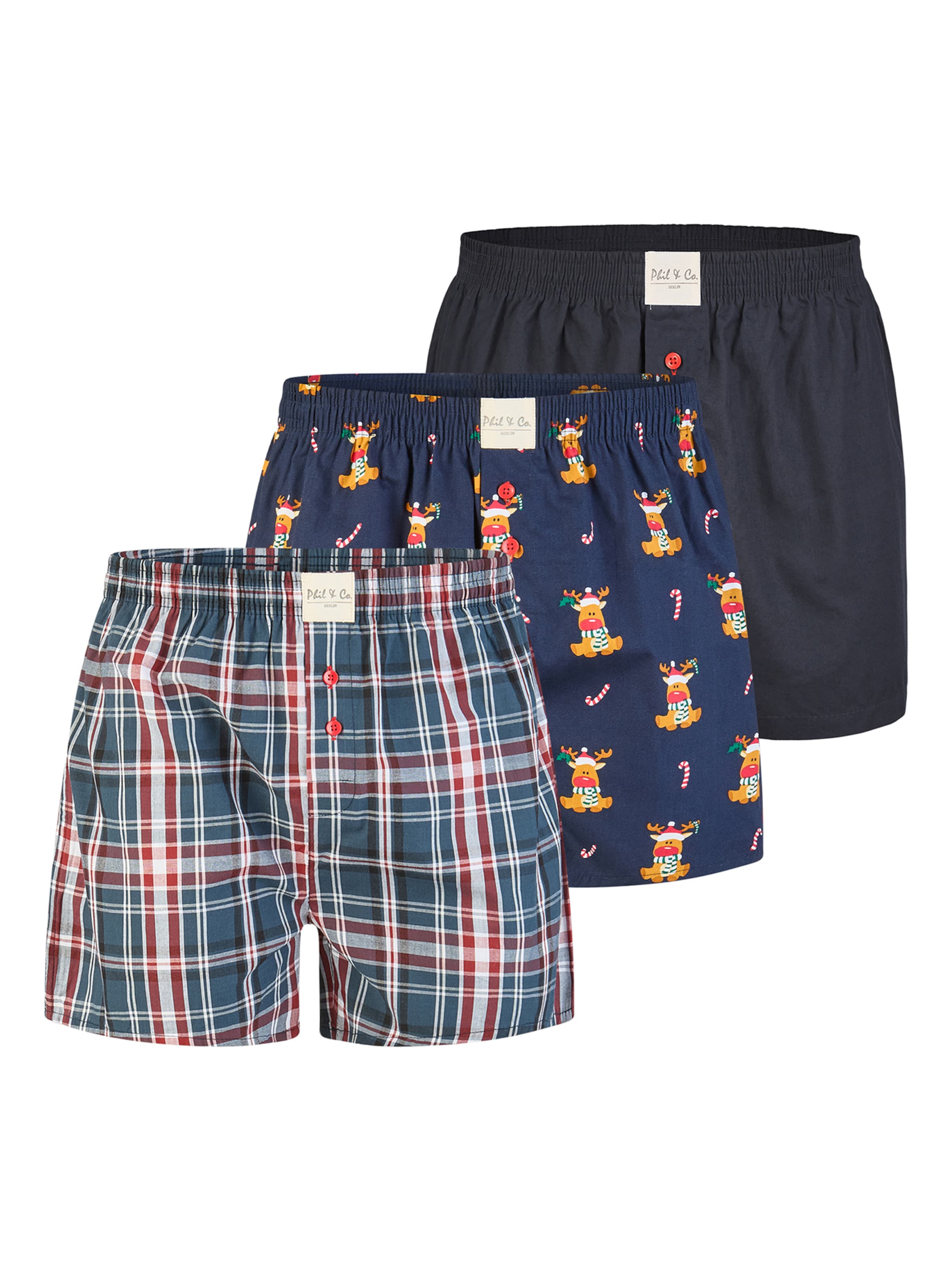 Phil & Co. Berlin - Calzoncillo boxer ' Santa ' en azul: frente