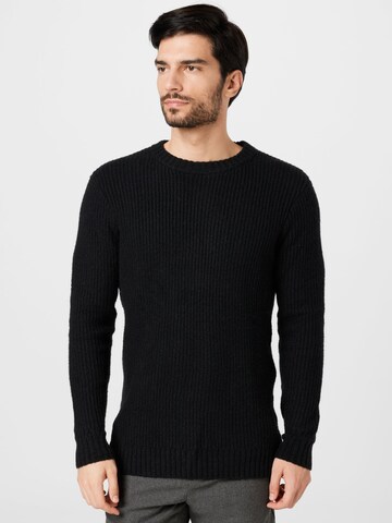 TOM TAILOR Sweater in Black: front