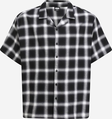 Urban Classics Comfort fit Button Up Shirt in Black: front
