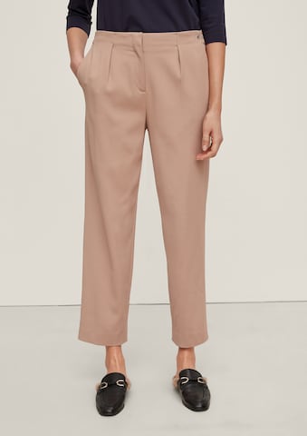 COMMA Loose fit Pleat-Front Pants in Beige: front