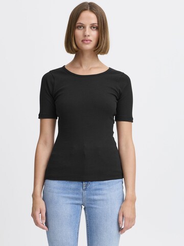 ICHI Shirt ' IHPALMER RIB' in Zwart