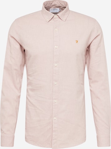 FARAH - Regular Fit Camisa 'STEEN' em rosa: frente