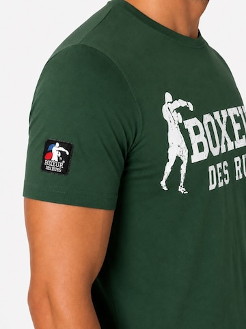 Boxeur des Rues Klederdracht shirt 'Herren T-Shirt Slim Fit Boxeur des Rues, Dunkelgrün, Weißes Logo, Premium-Baumwolle' in Groen