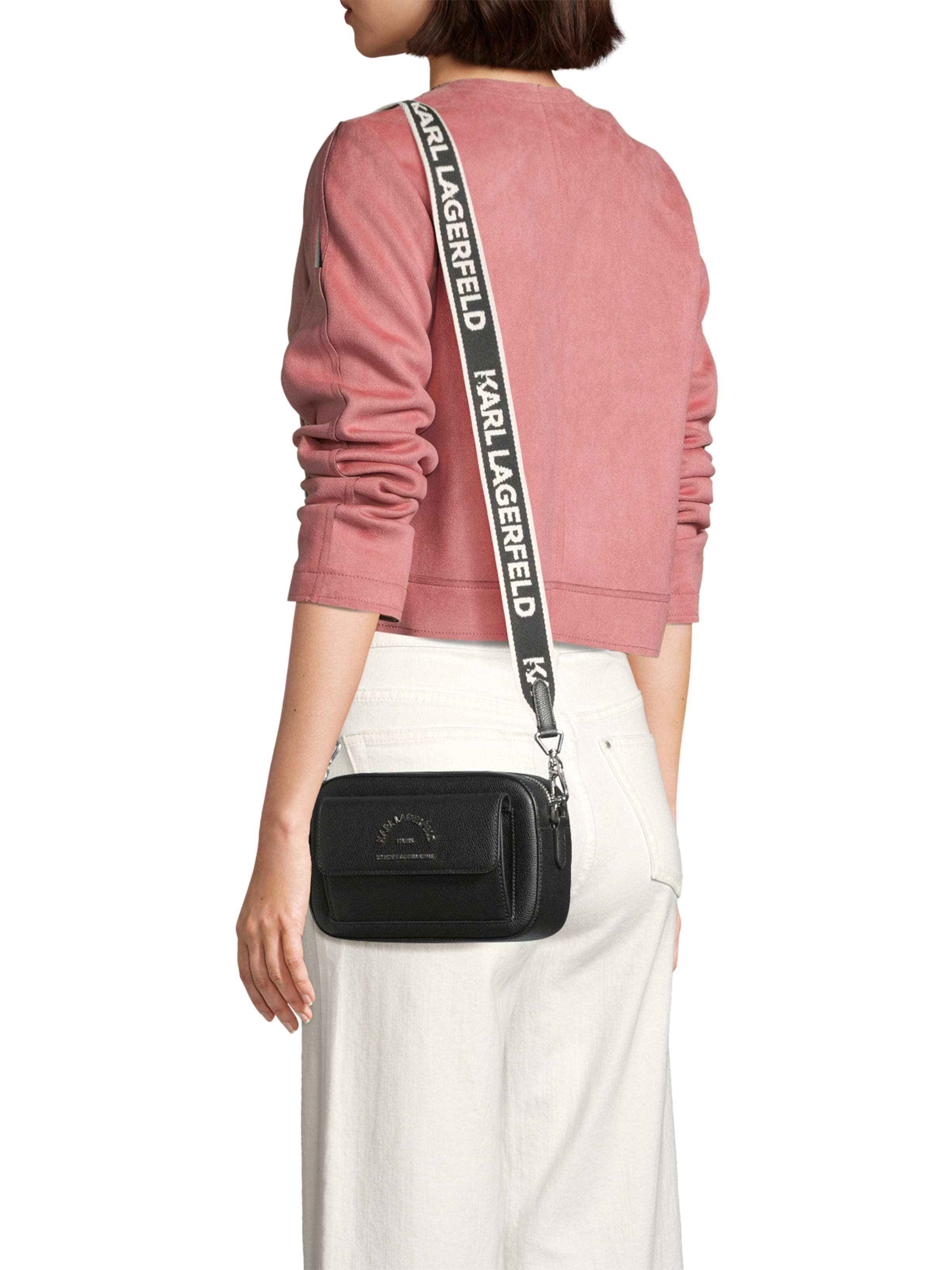 Karl Lagerfeld Чанта с презрамки в черно: отпред