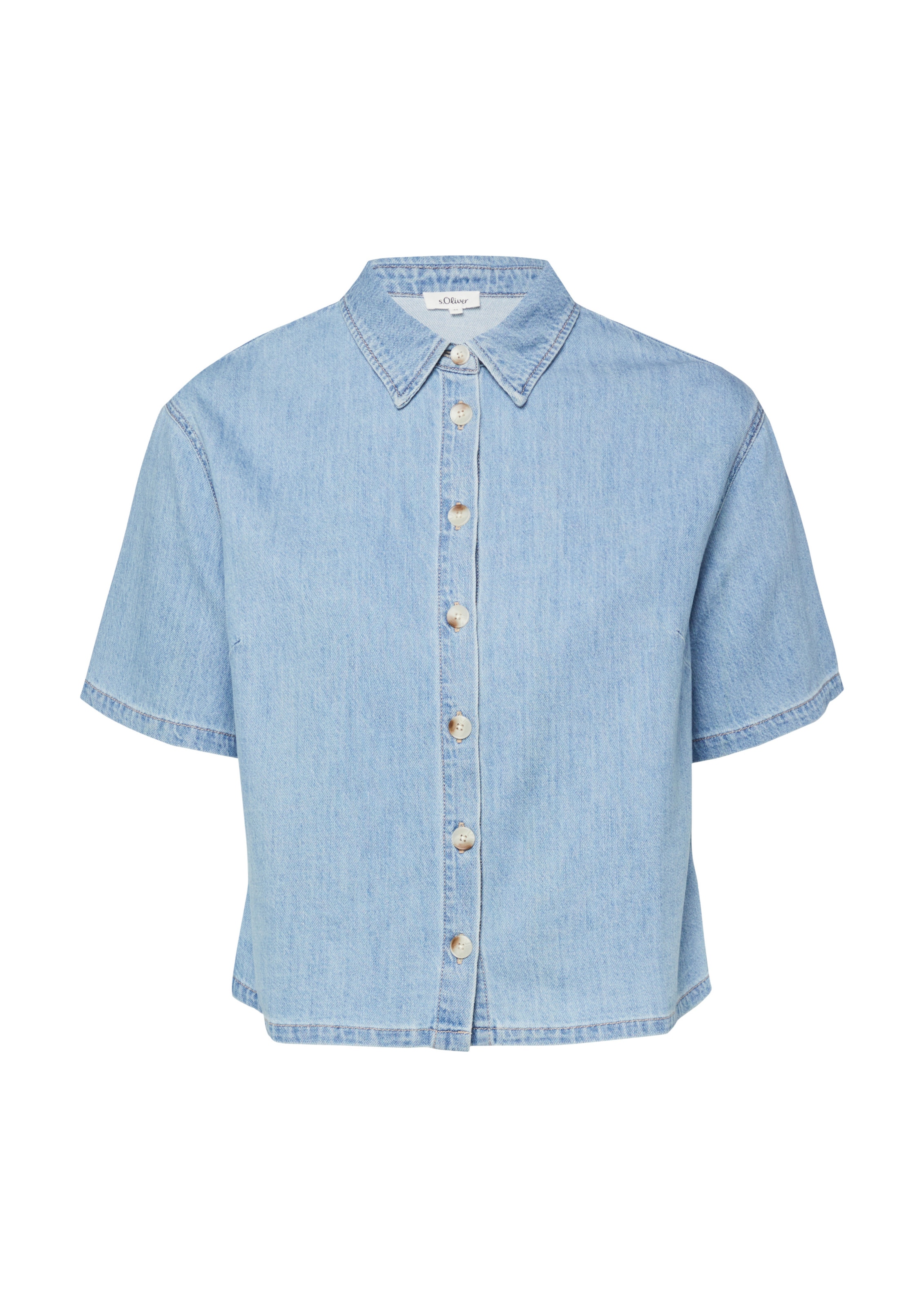 s.Oliver Bluse in blue denim, Produktansicht