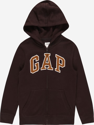 GAP Zip-Up Hoodie in Brown: front