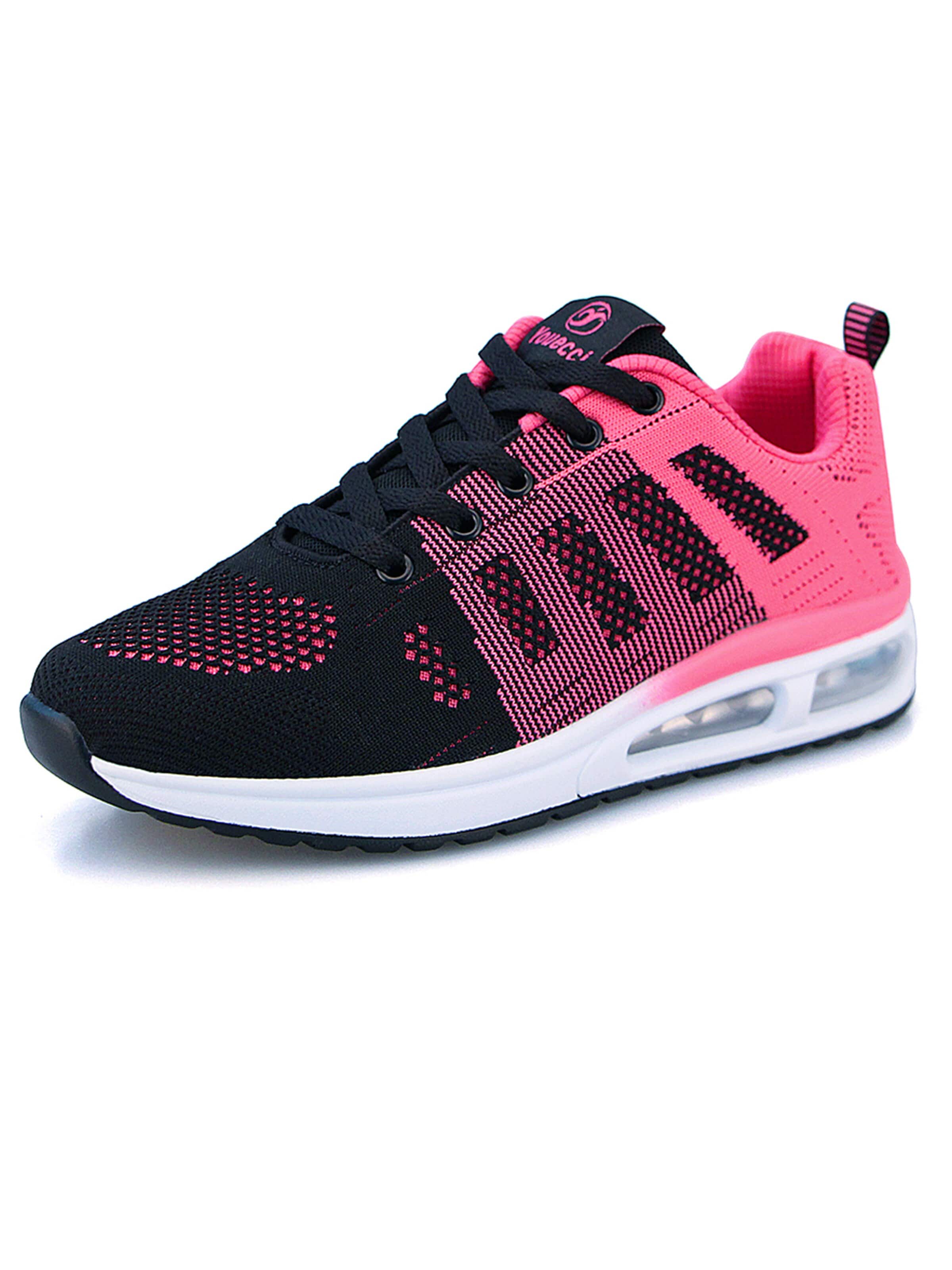 Youecci Running Shoes 'Women's Fly‑Knit Air Cushion' in Pink: front