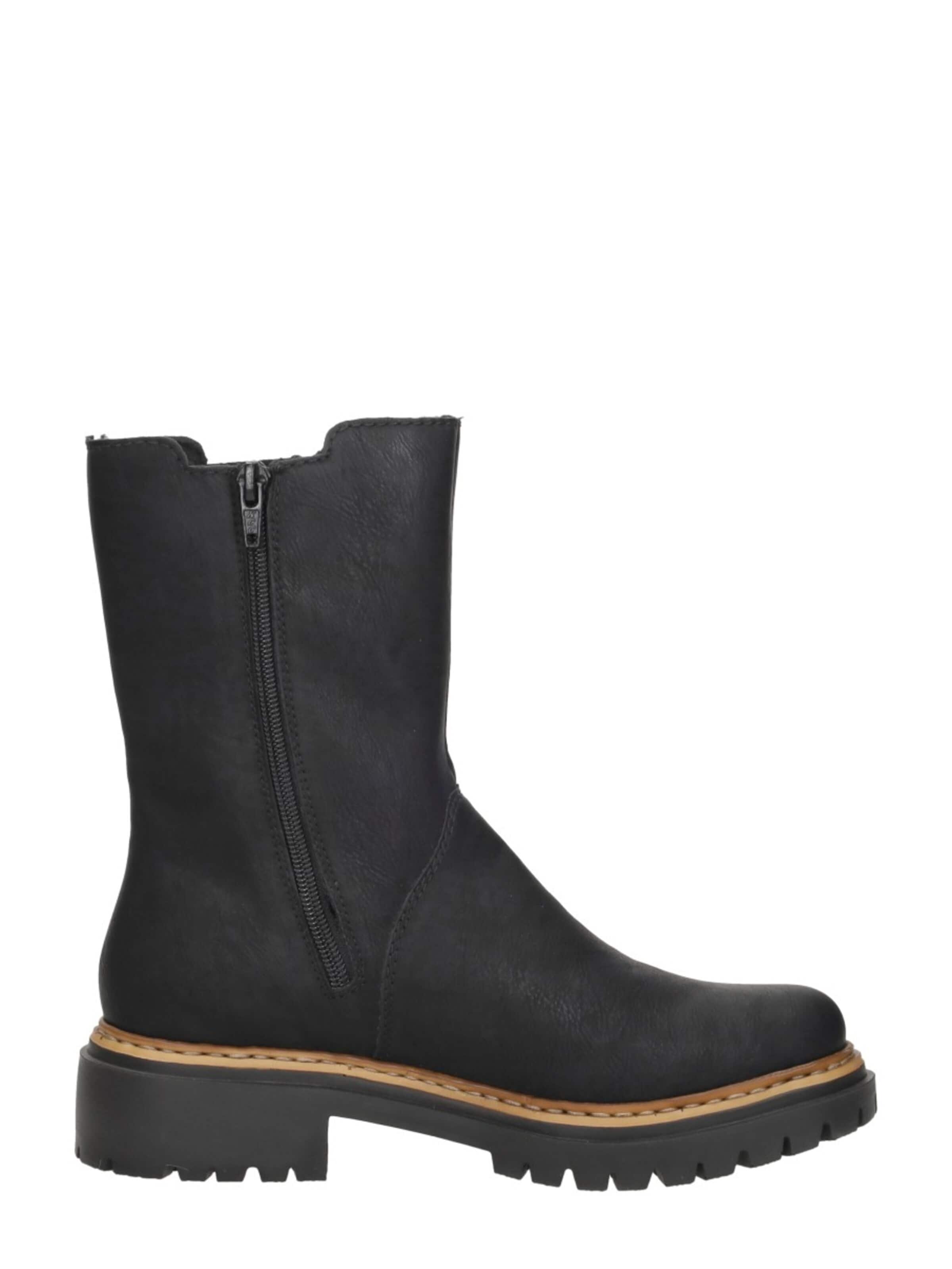 Rieker Boots 'Enkellaarsjes Plat' in Zwart