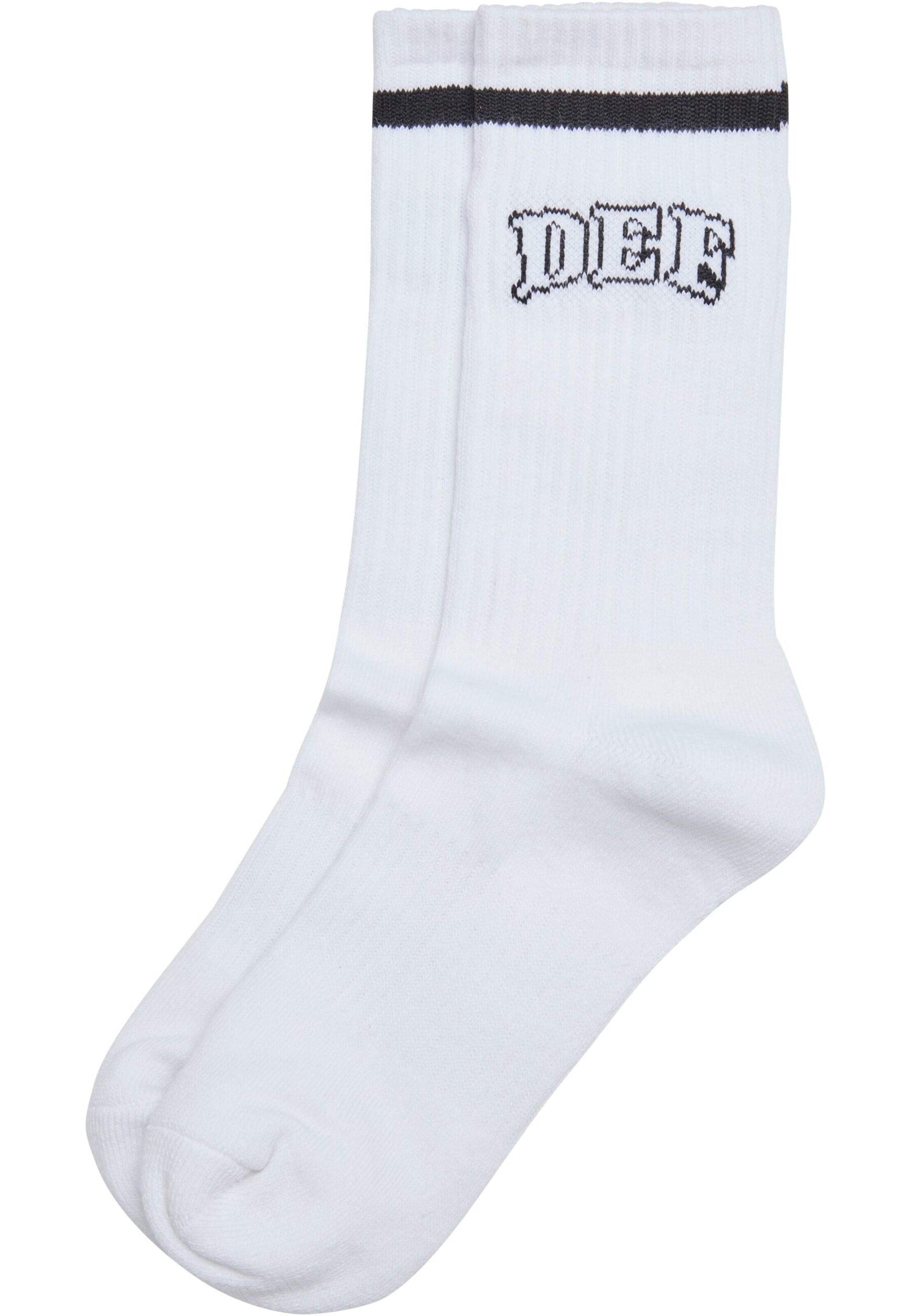 Chaussettes 'College' DEF en blanc : devant