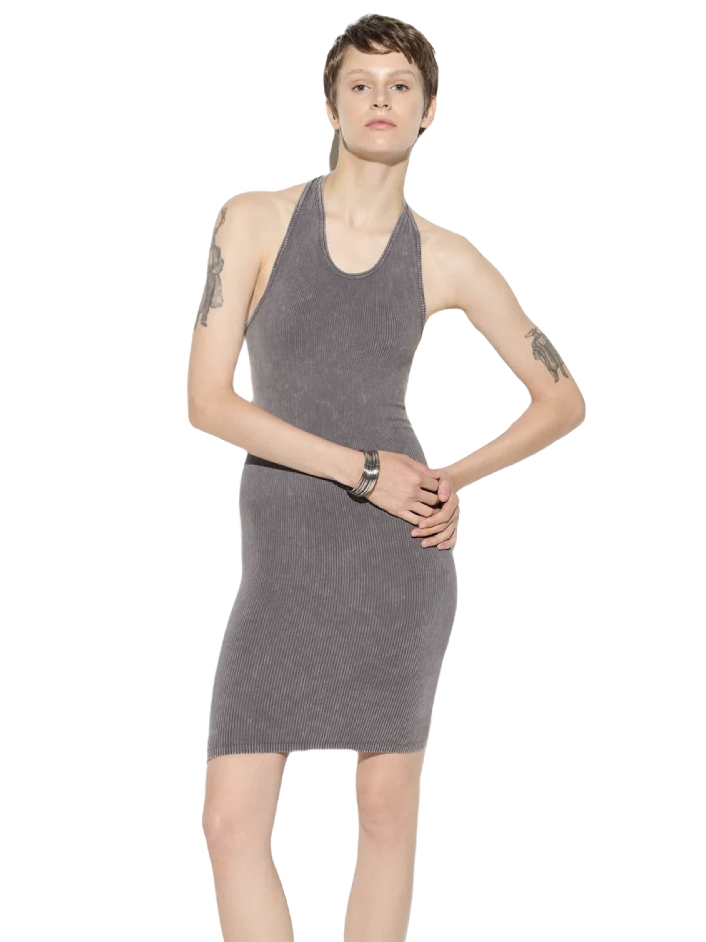 No Matter What Dress in Grey: front