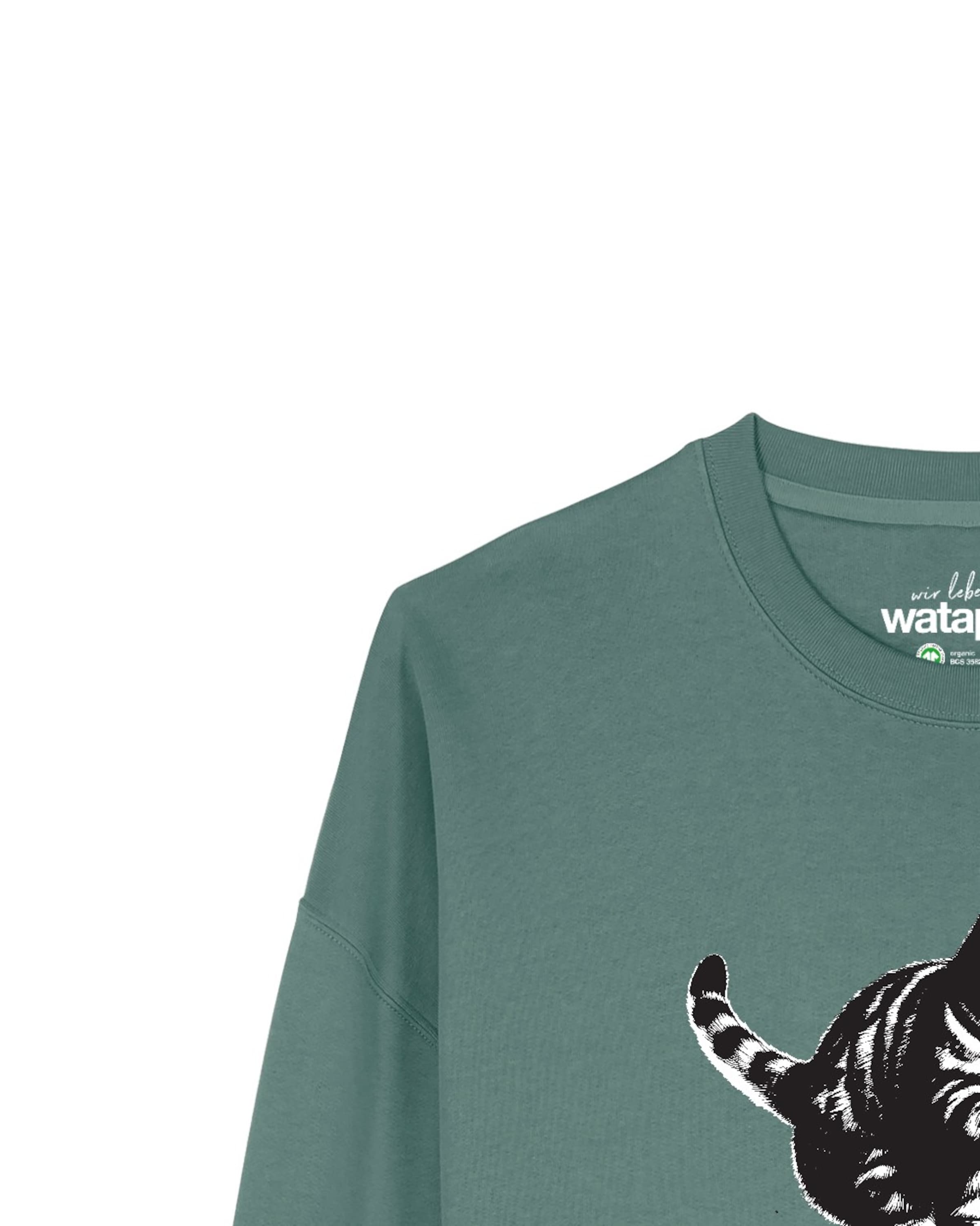 Watapparel Sweatshirt 'Savage Cat ' in Groen