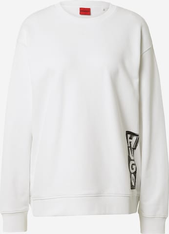 HUGO Sweatshirt 'Deroxane' i hvid: forside