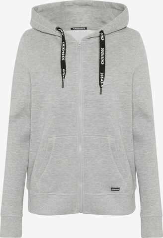 CHIEMSEE Zip-Up Hoodie in Grey: front